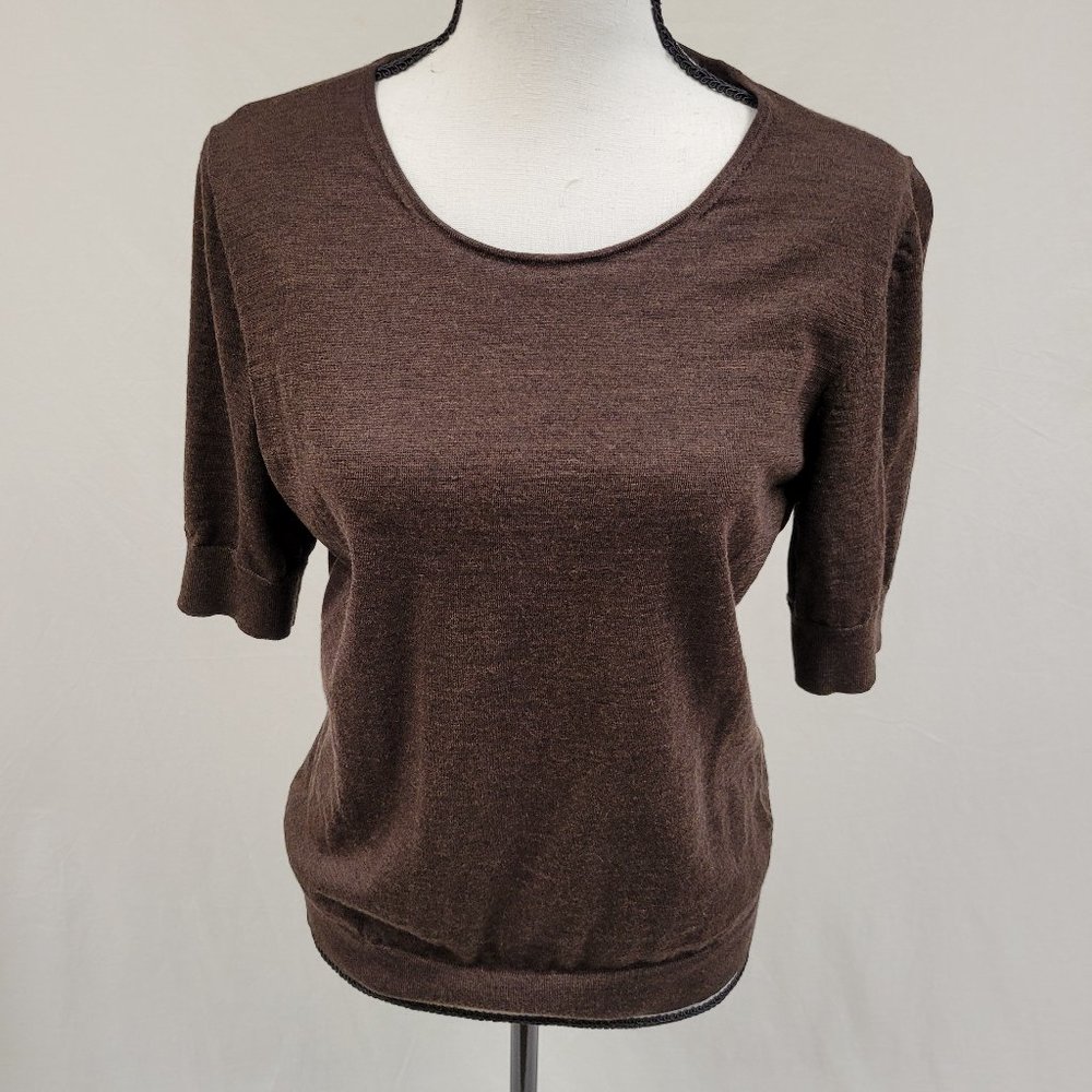 Nordstrom Scoop Neck Elbow Sleeve Sweater L